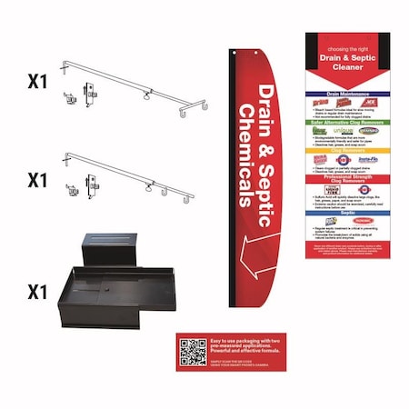 Retail First Inc Assorted Drain & Septic Cleaner Signage Kit Metal/Styrene 1000-00007